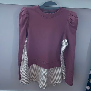 Maeve fr anthropologie mixed media sweatshirt